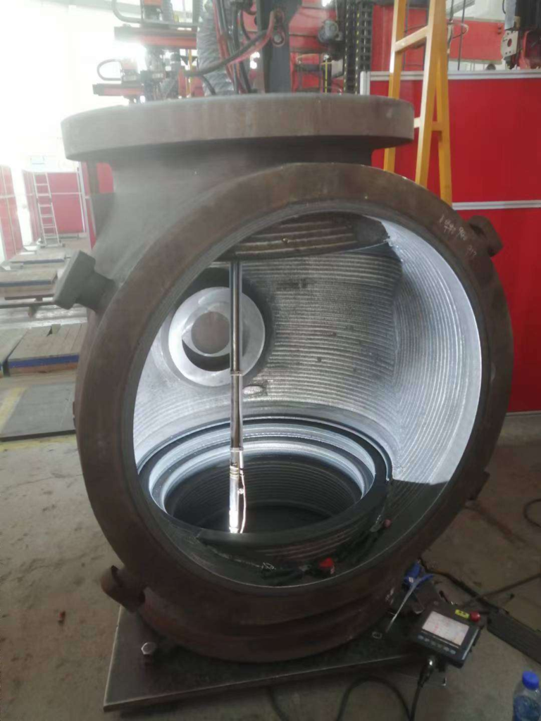 Pipeline valve internal cladding with Inconel 625 for corrosion protection